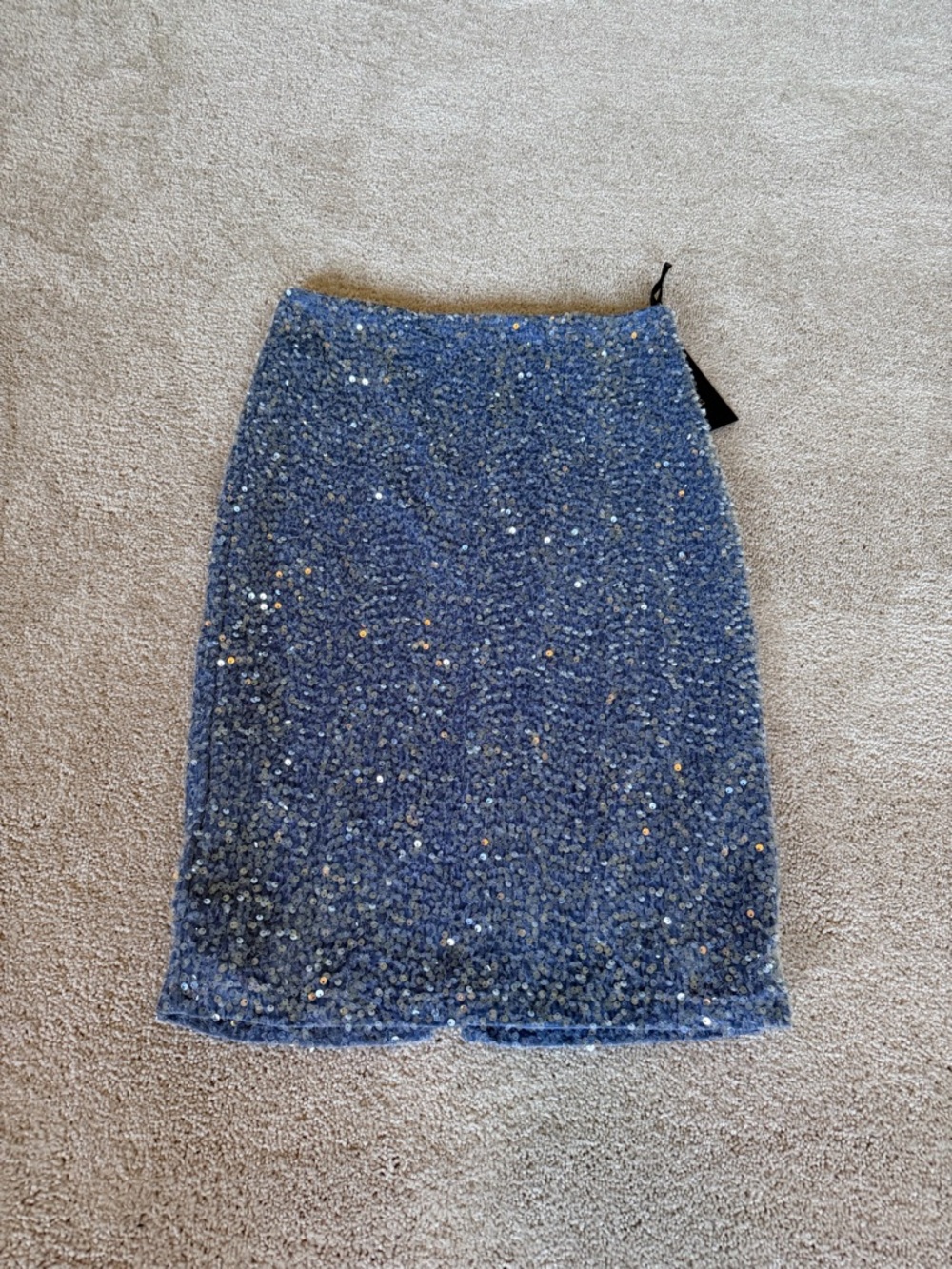 Donna Karan Blue Embellish Sequin Midi Skirt - Picture 2 of 7